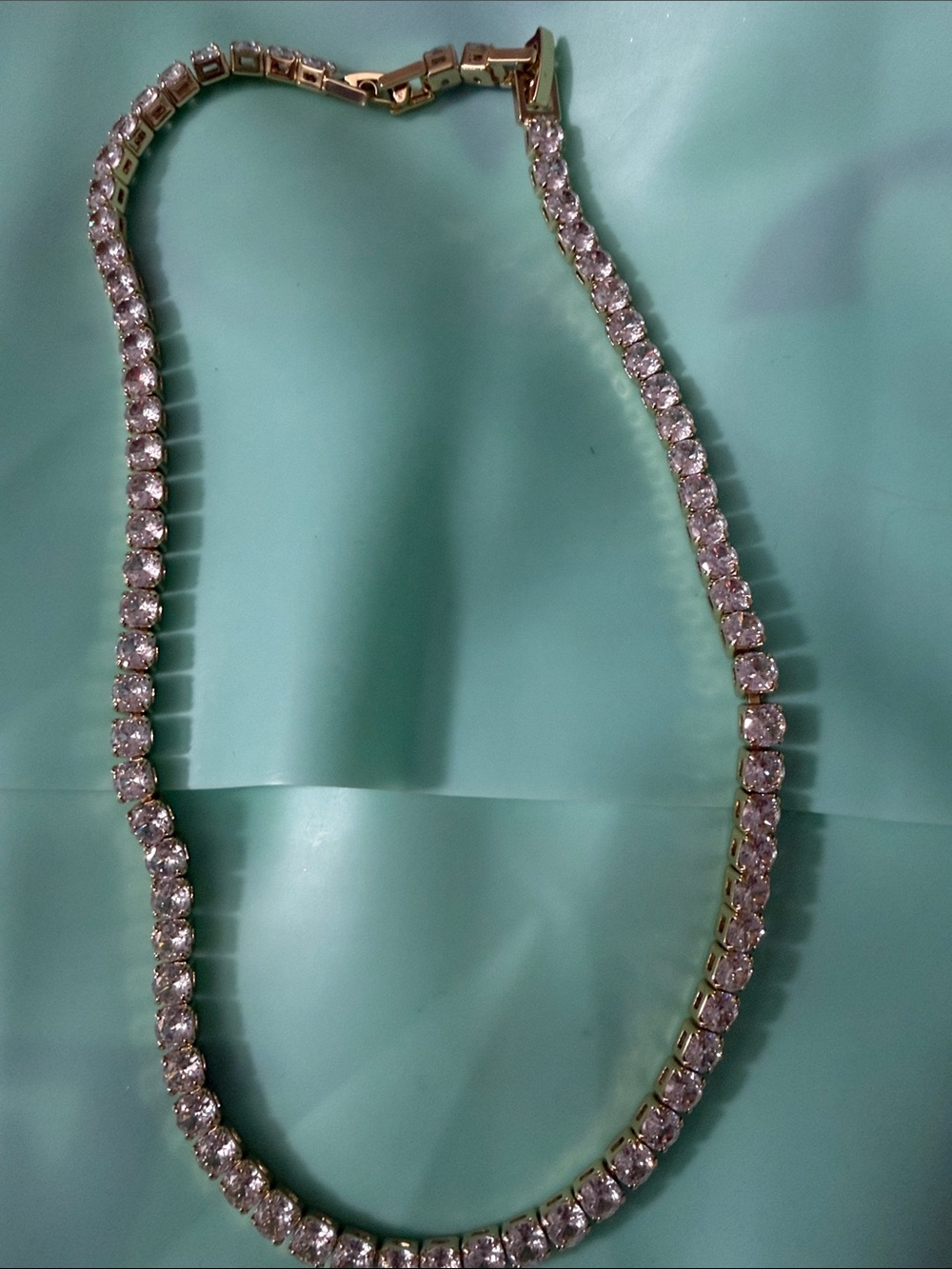 Gold filled tripe A cz Clear Tennis Necklace and Bracelet Set - Women Jewelry